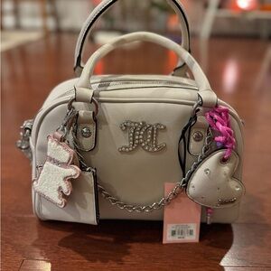 Juicy Couture White Shoulder Bag with Charms